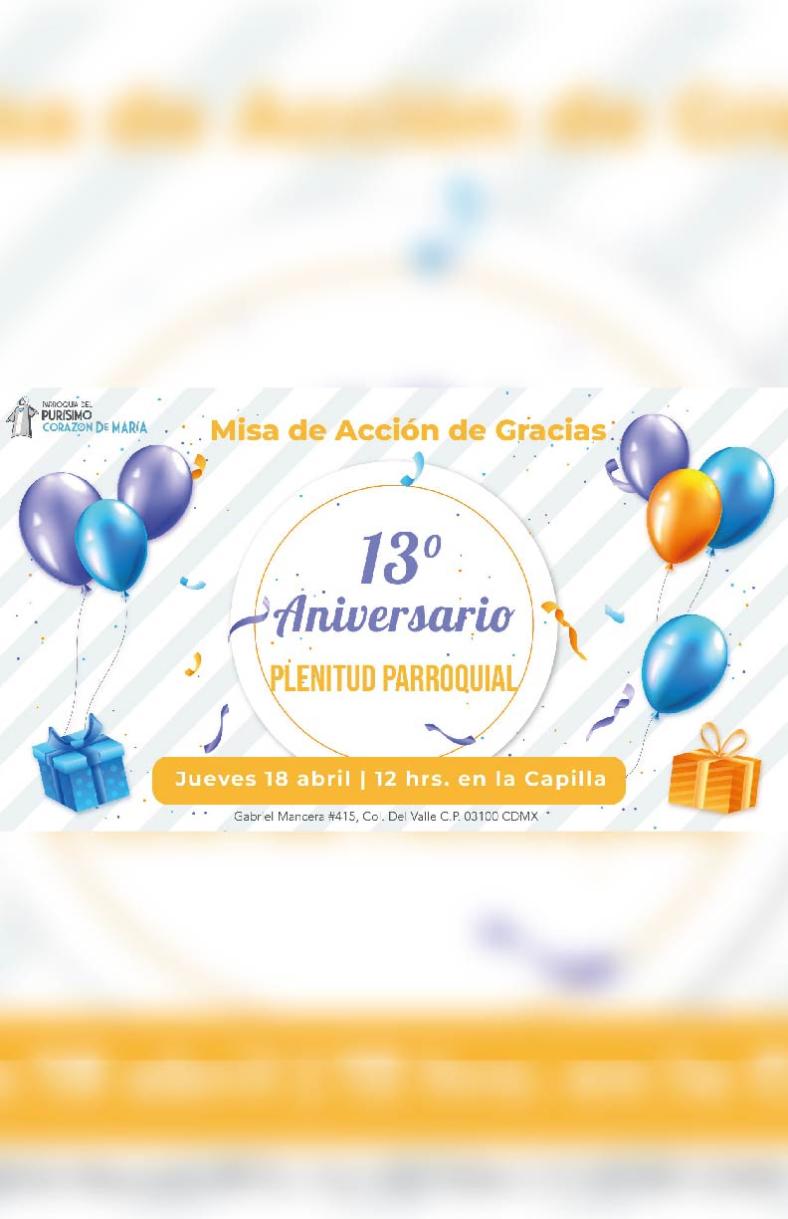 13° aniversario del grupo Plenitud Parroquial