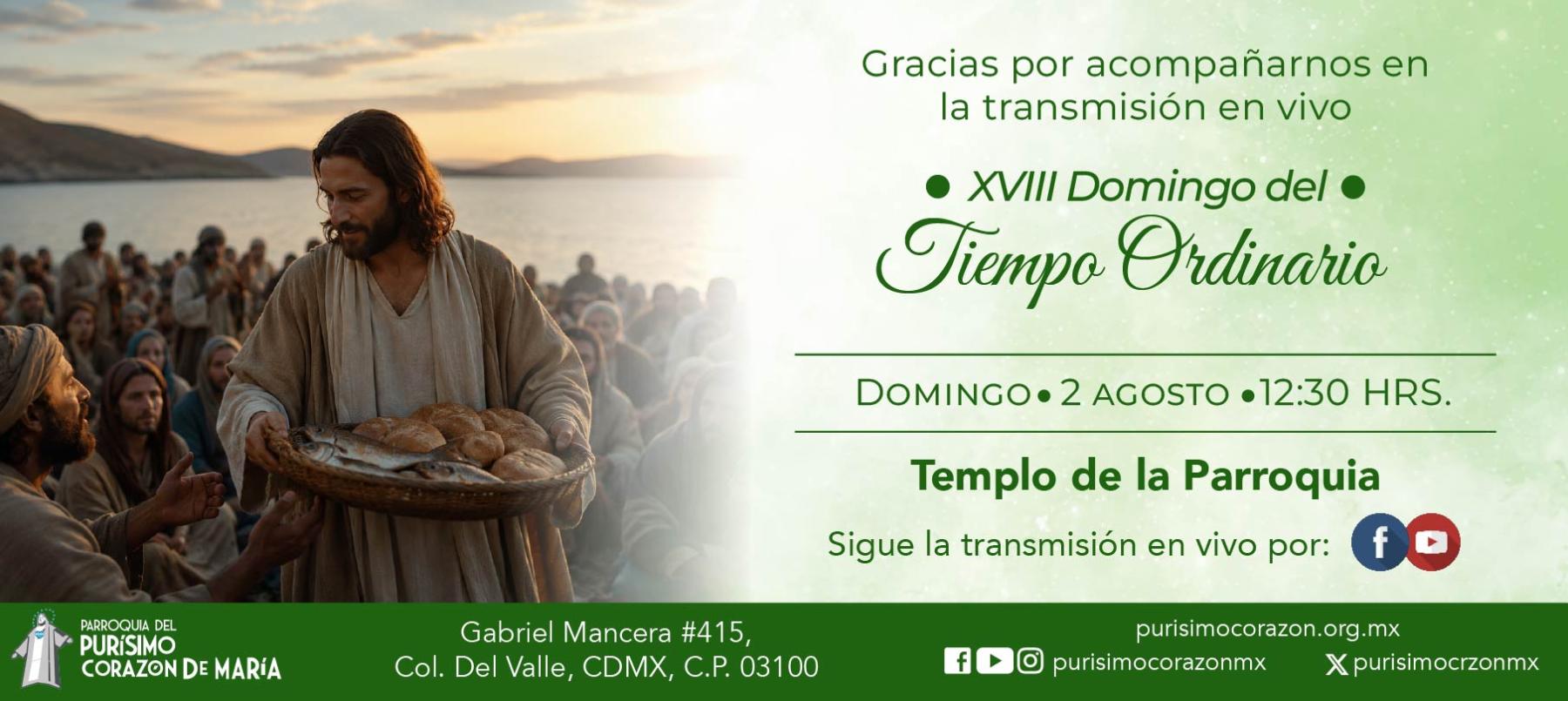 Santa Misa: XVIII Domingo del Tiempo Ordinario